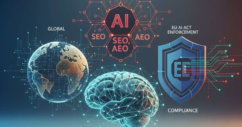 Featured image: EU AI Act Enforcement: Redefining AI SEO, AEO, and GEO for Global Compliance