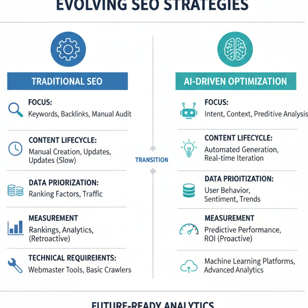 Comparison of Traditional SEO vs. AI-Driven Optimization for AI SEO, AEO, and GEO