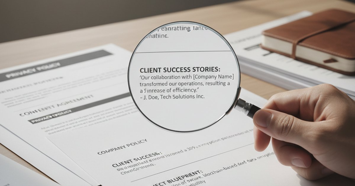 Magnifying glass examining company profile content for personal data and PDPA compliance in Malaysia